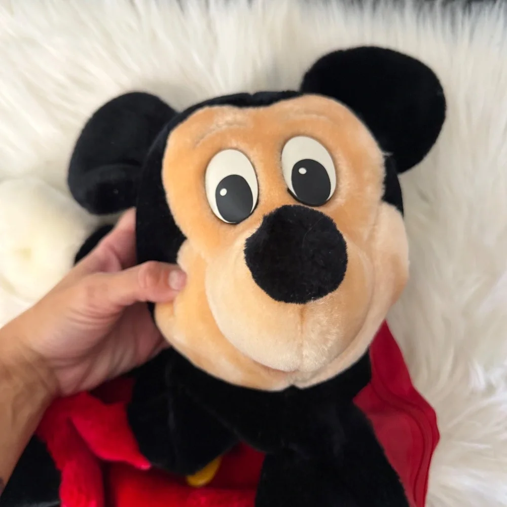 Vintage Disney Mickey Mouse Plush Backpack Disneyworld Disneyland